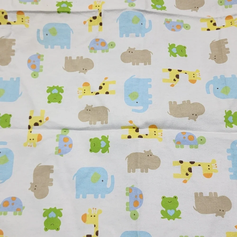 Just One Year Carter's Baby Cotton Flannel Receiving Blanket Animal Elephant Zoo